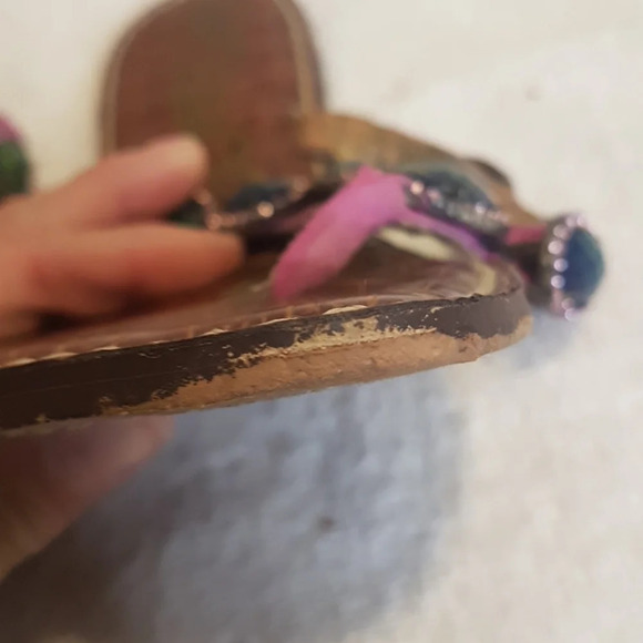 Sam Edelman  jewel embellished leather flip flops - Picture 4 of 12